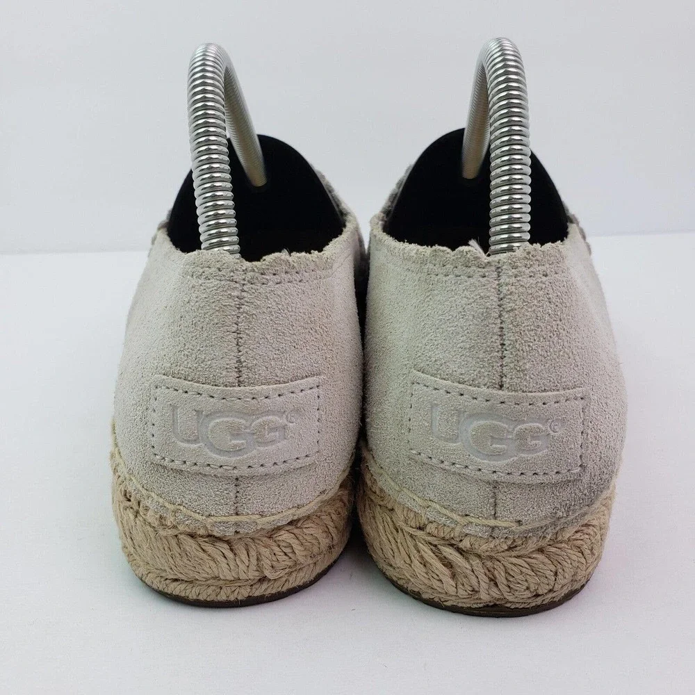 UGG Heidi Jasmine Perf Womens Size 10 Beige Suede Slip On Espadrille Loafer Shoe